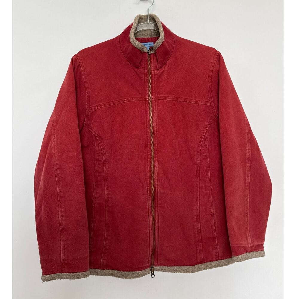 Vintage 2000s Duluth Canvas Sherpa Jacket muted brick/washed red M